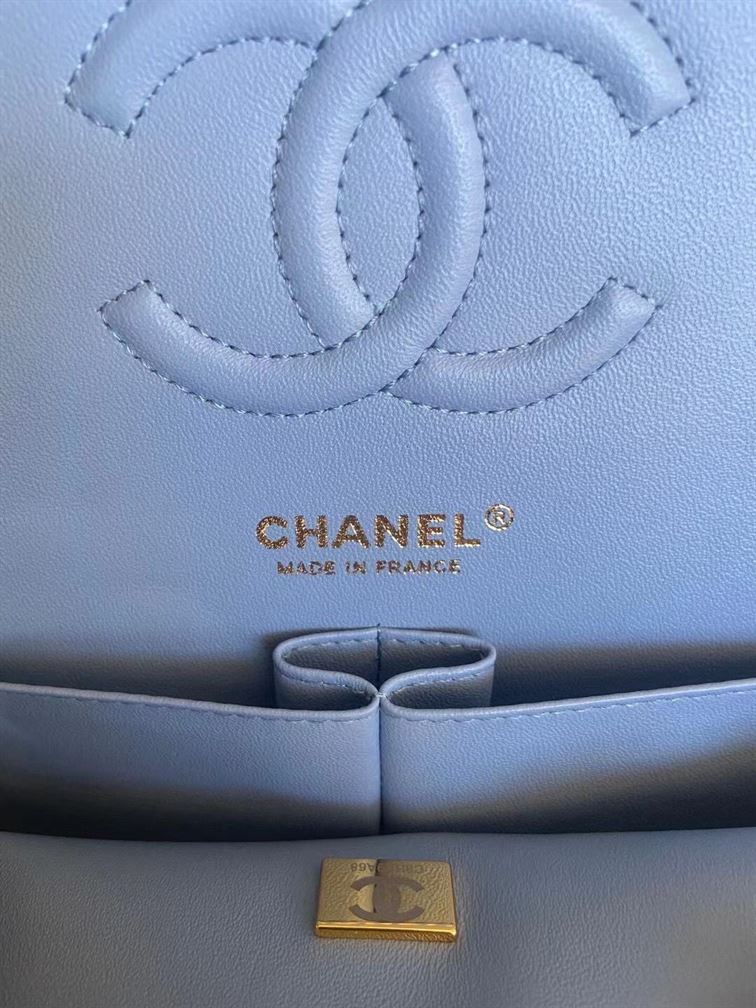 Classic Handbag Printed Denim & Gold-Tone Metal - CB002