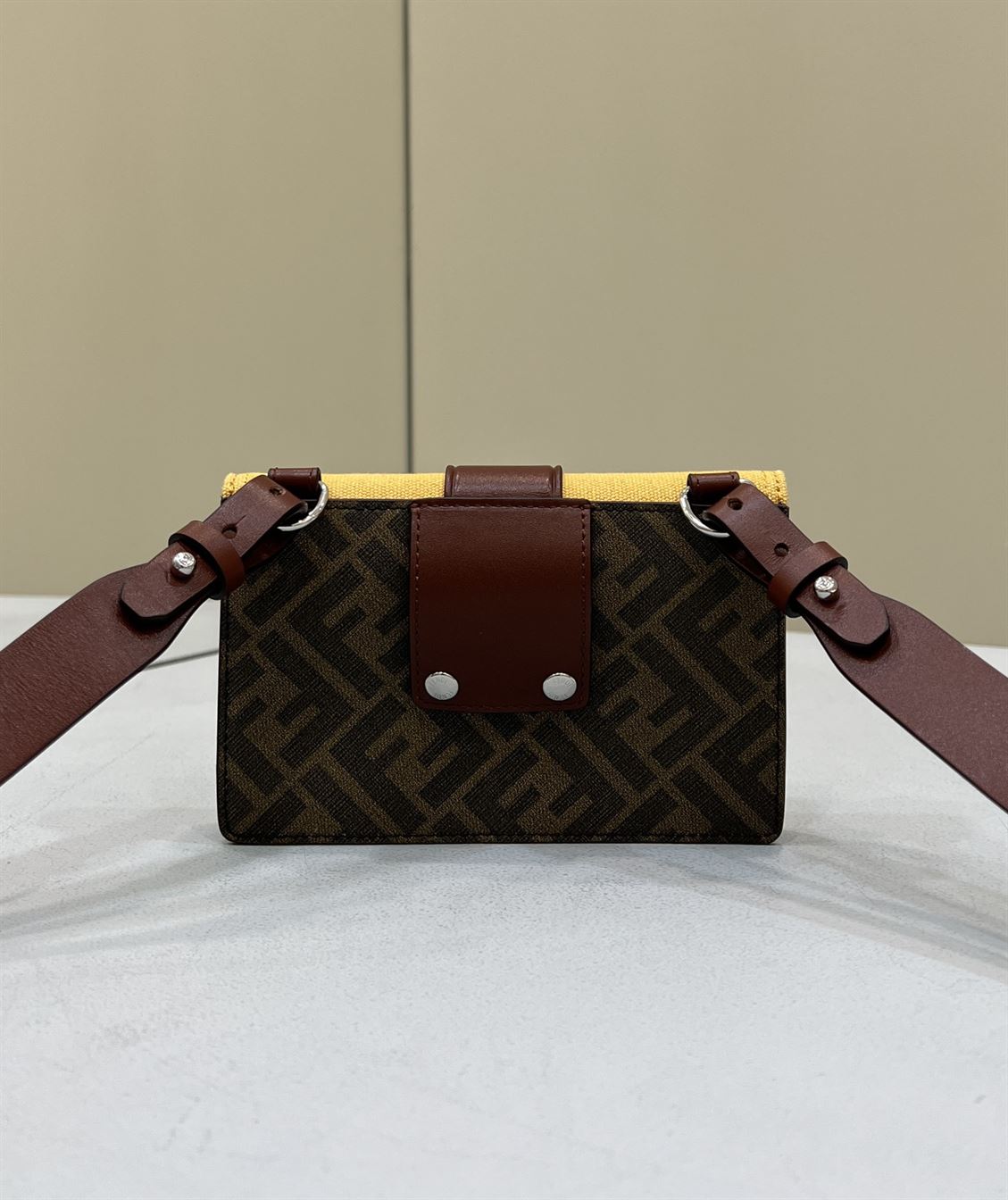 Baguette Pouch Brown fabric bag - FB031