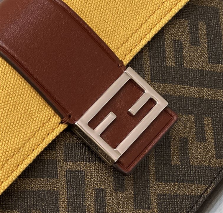 Baguette Pouch Brown fabric bag - FB031