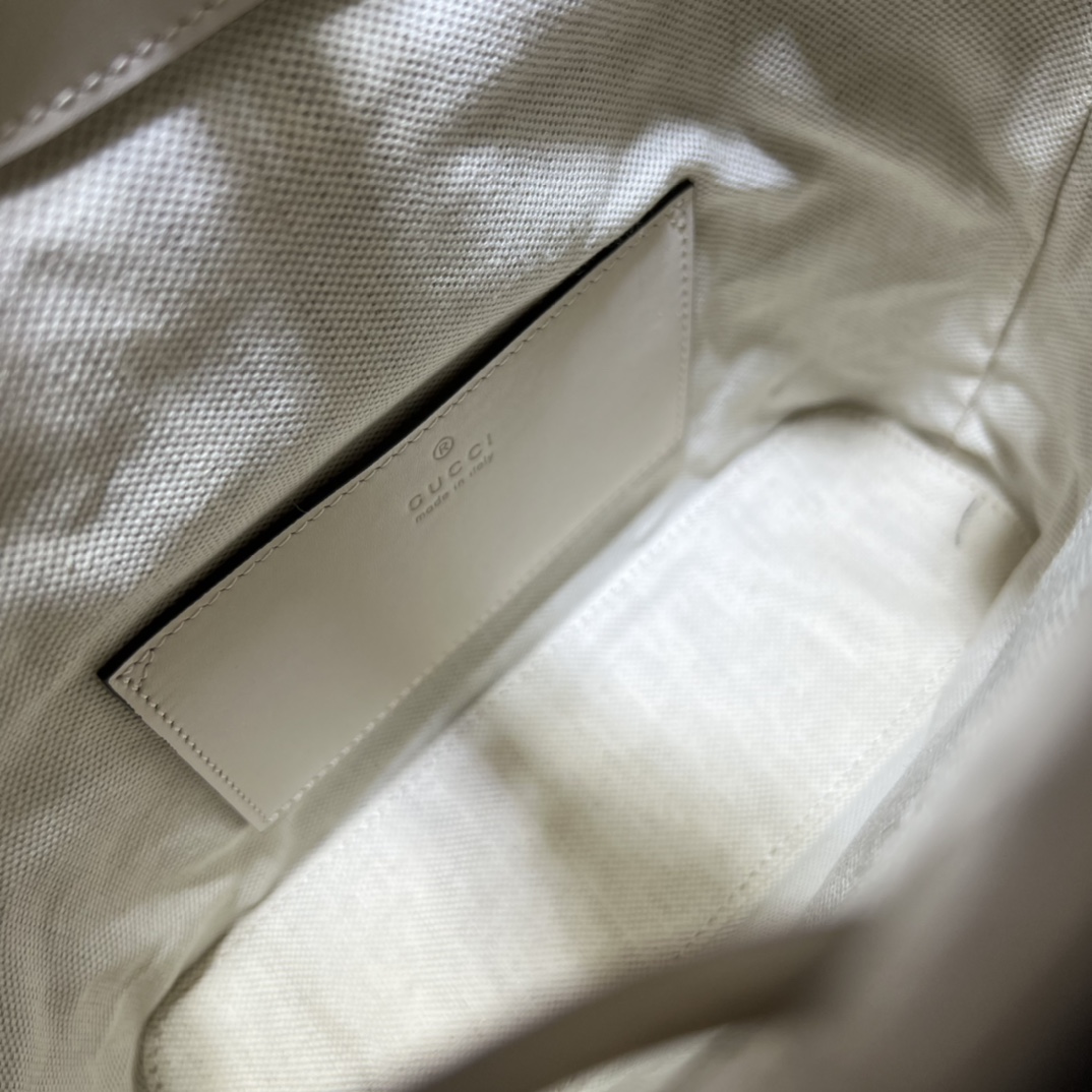 Bamboo backpack White leather - GB048