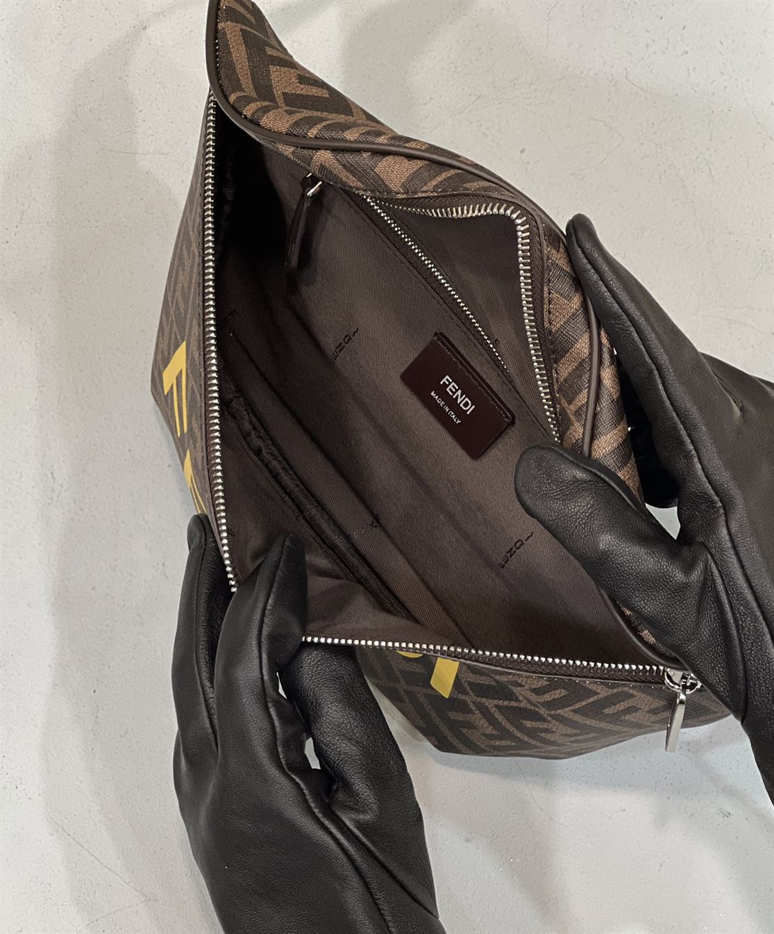 Belt Bag Brown FF fabric belt bag - FB034