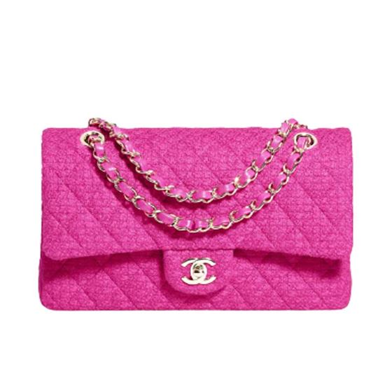 CLASSIC HANDBAG CASHMERE TWEED & GOLD-TONE METAL - CB001