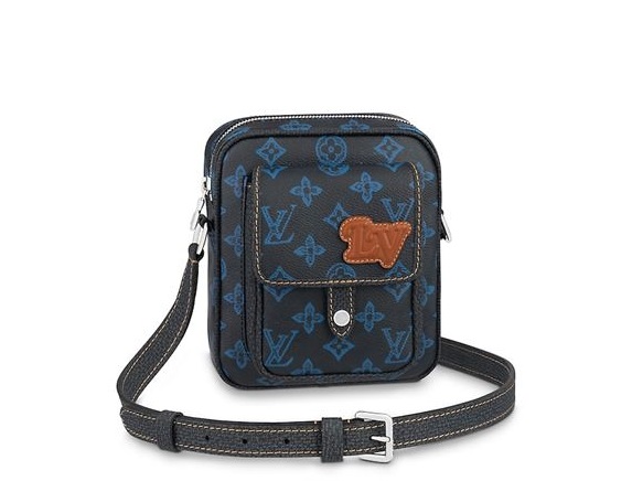 Christopher Wearable Wallet Blue Monogram coated canvas - LB022