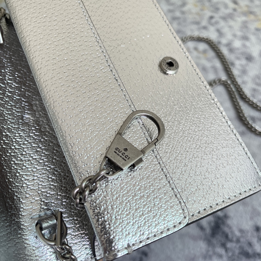 Dionysus super mini bag Silver lamé leather - GB047