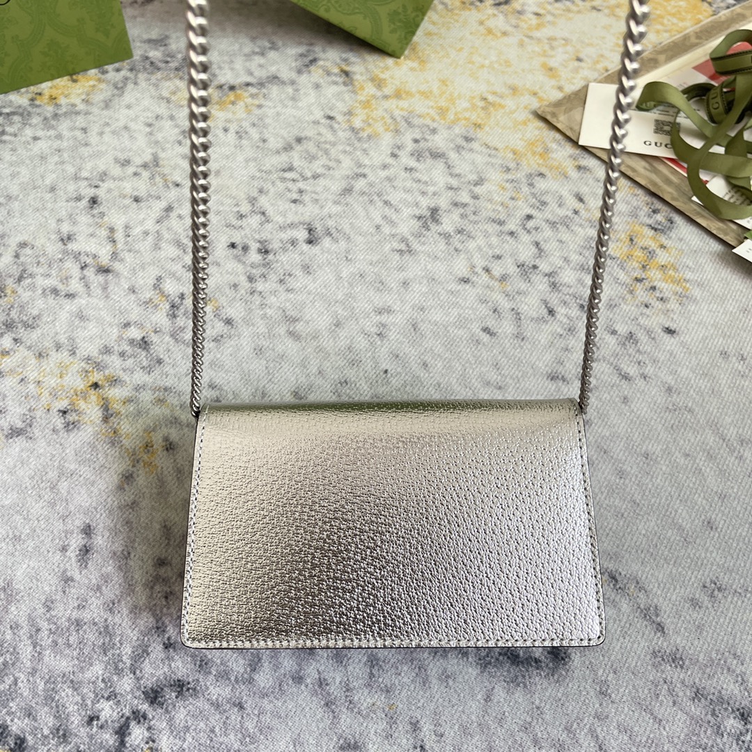 Dionysus super mini bag Silver lamé leather - GB047