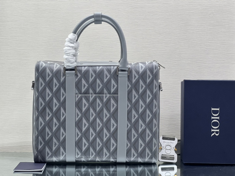 dior lingot briefcase gray Di*m*nd canvas and smooth calfskin - db018