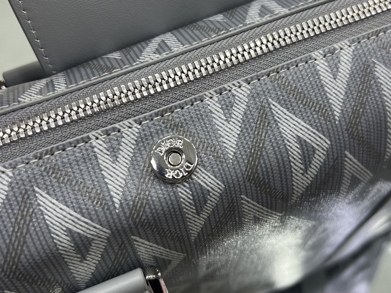 dior lingot briefcase gray Di*m*nd canvas and smooth calfskin - db018