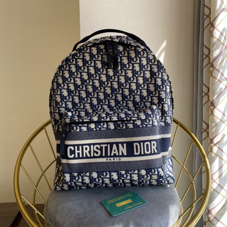 DiorTravel backpack Blue Dior Oblique Jacquard - DB009