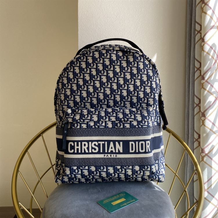 DiorTravel backpack Blue Dior Oblique Jacquard - DB009