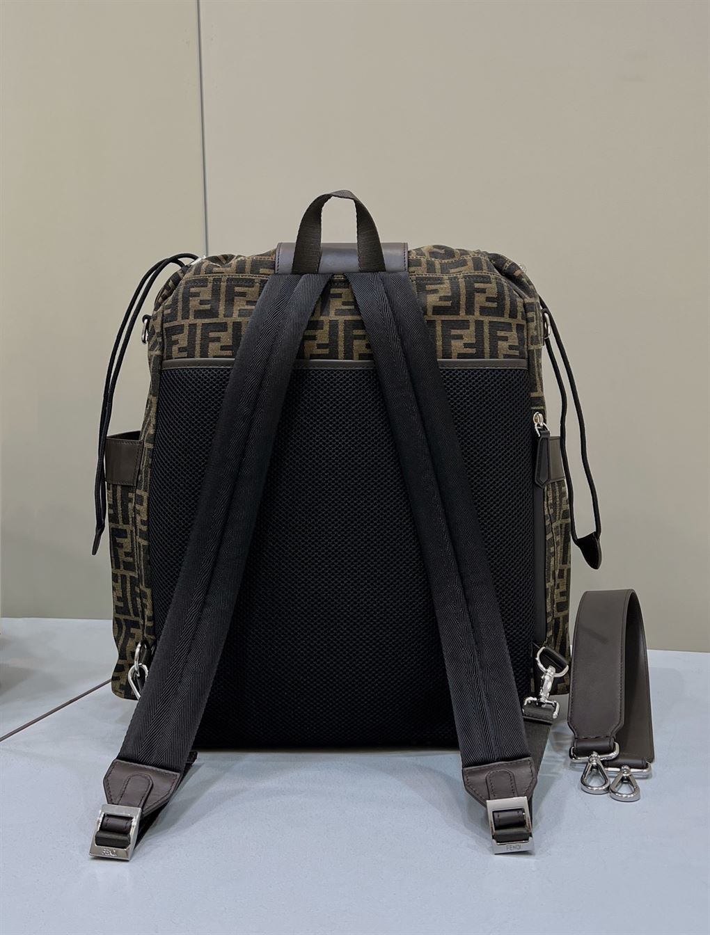 Drawstring FF jacquard fabric backpack - FB001