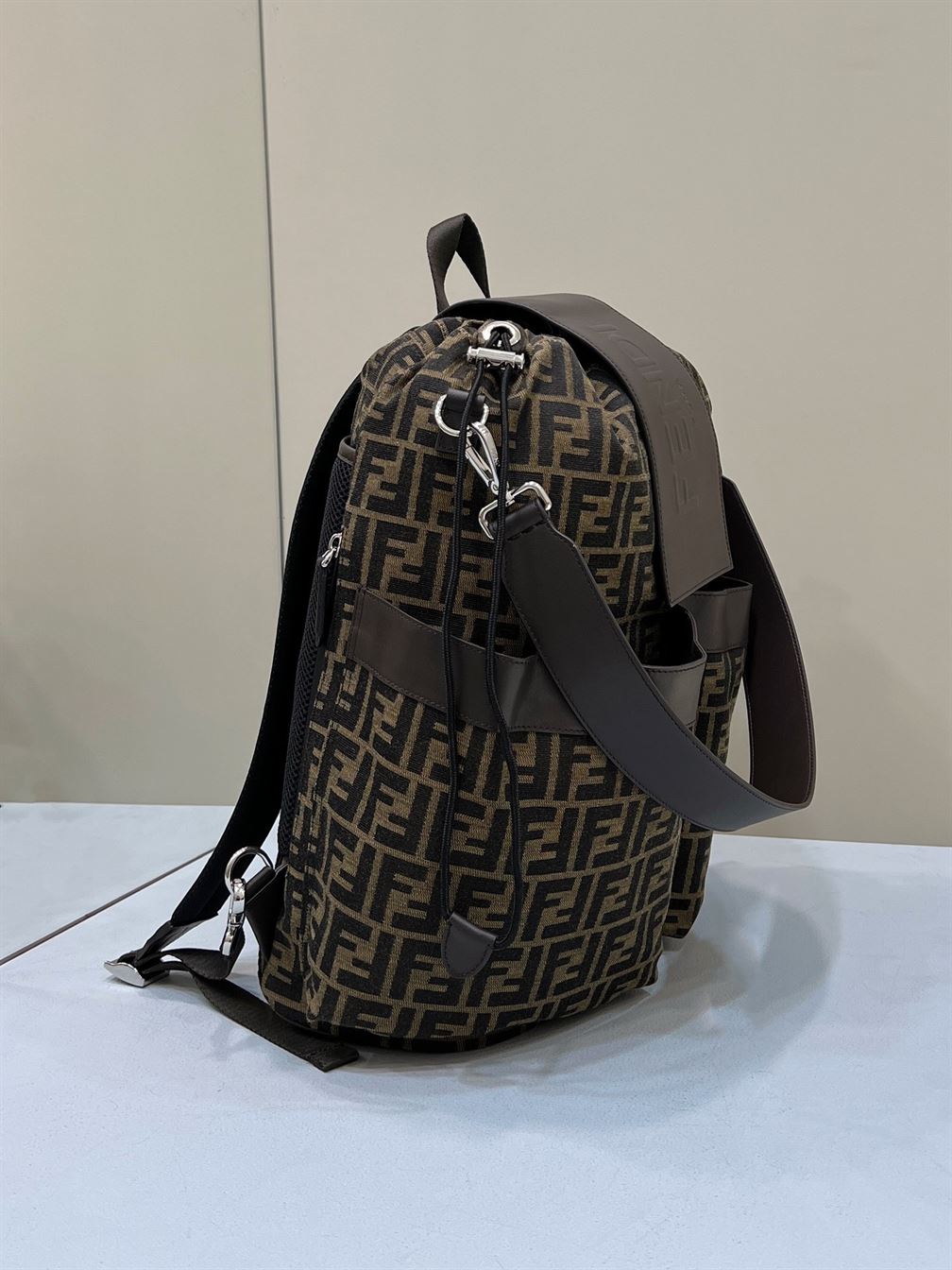 Drawstring FF jacquard fabric backpack - FB001