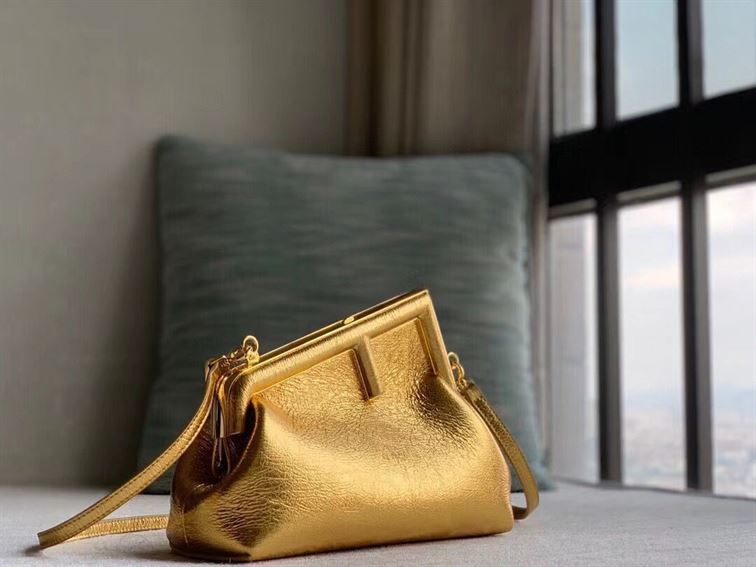 Fendi First Small Gold laminated leather bag - FB003