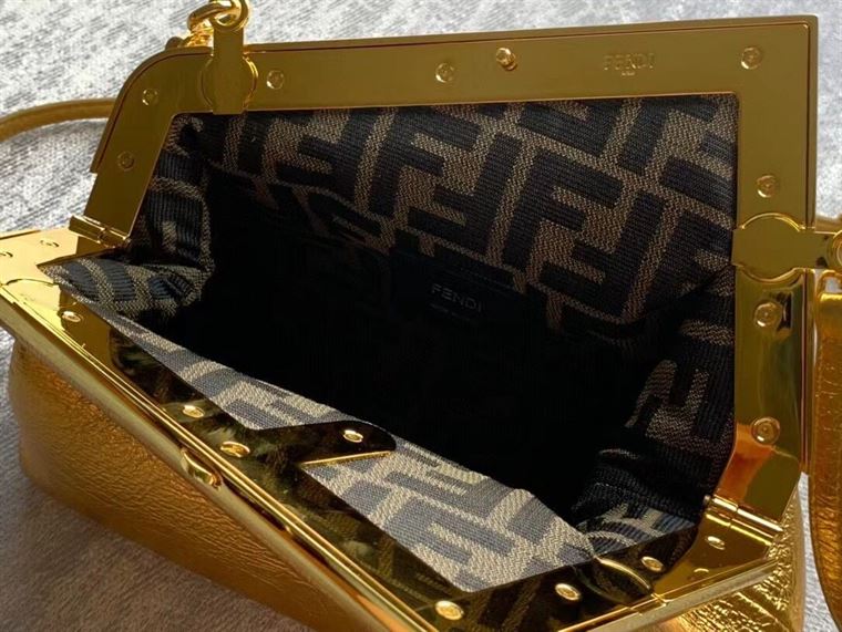 Fendi First Small Gold laminated leather bag - FB003