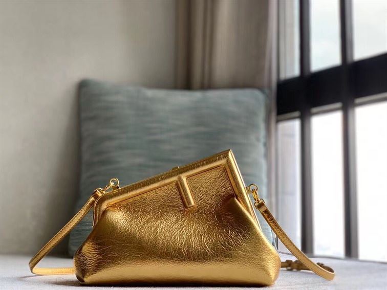 Fendi First Small Gold laminated leather bag - FB003