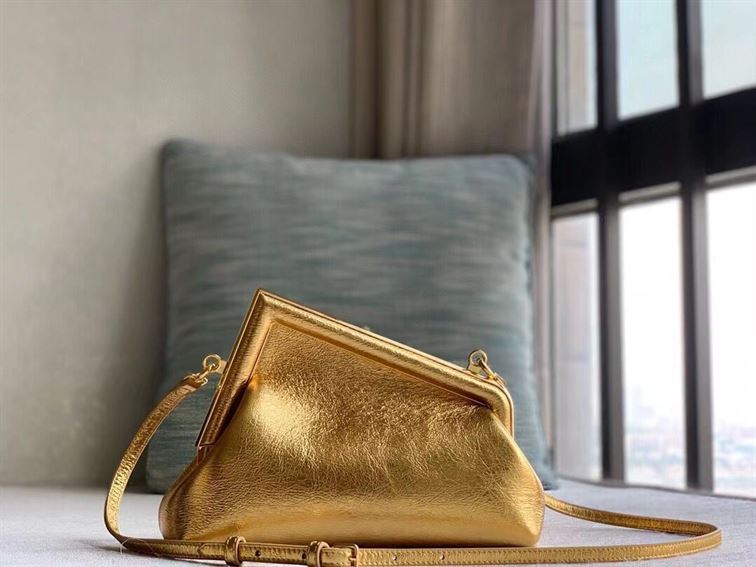 Fendi First Small Gold laminated leather bag - FB003