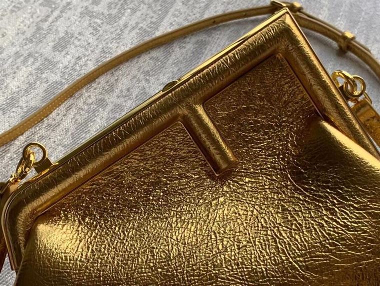 Fendi First Small Gold laminated leather bag - FB003