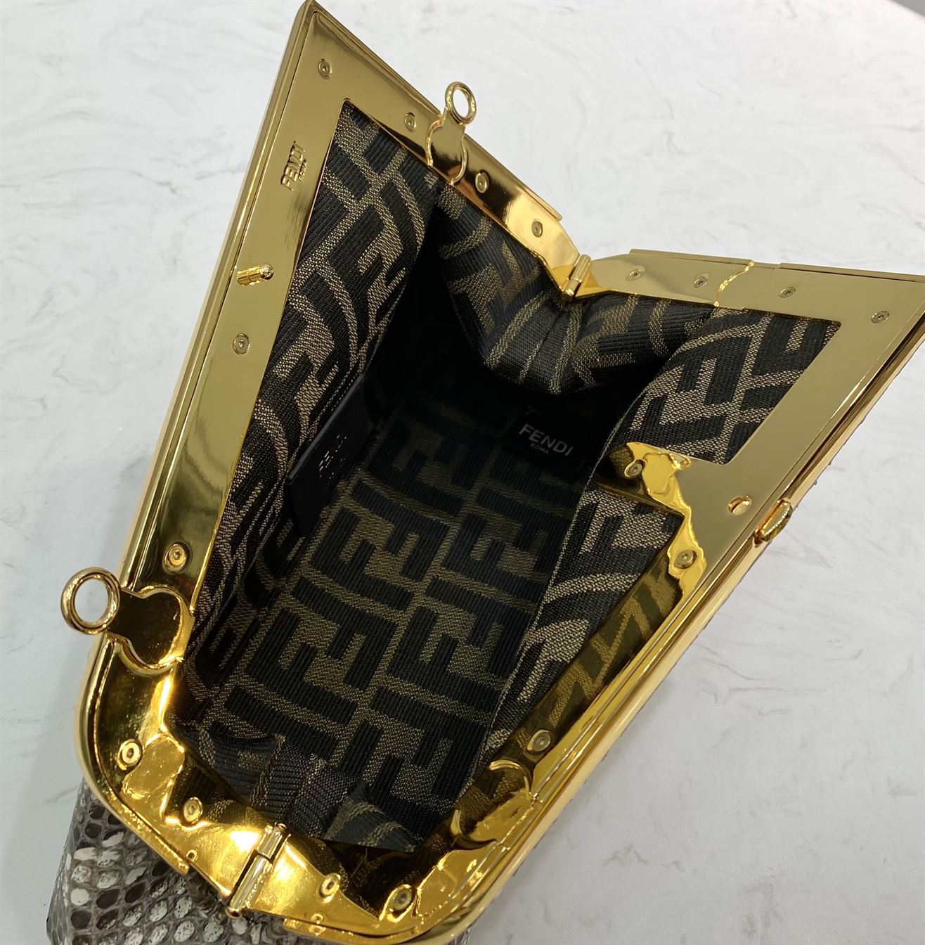 Fendi First Small Natural python leather bag - FB016