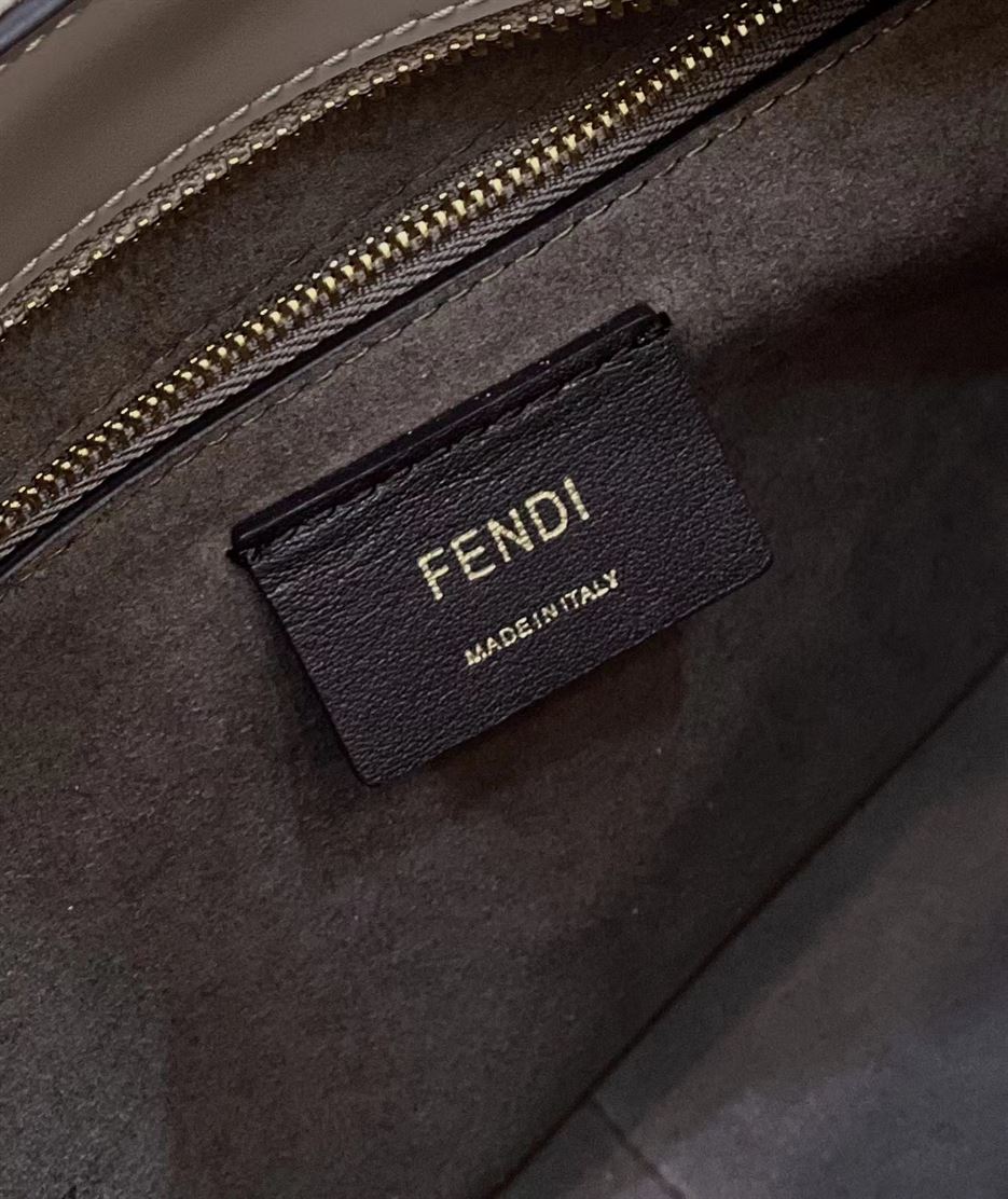 Fendi O’Lock Zip Dove grey tapestry fabric bag - FB027