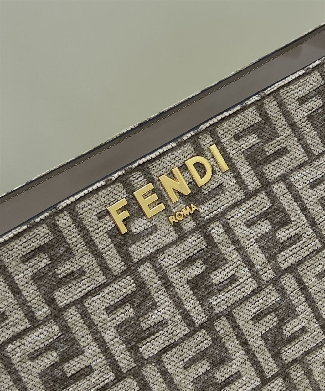 Fendi O’Lock Zip Dove grey tapestry fabric bag - FB027