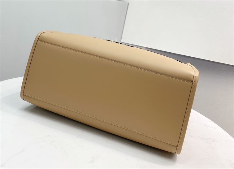 Fendi Sunshine Medium Light brown leather and elaphe shopper bag - FB006