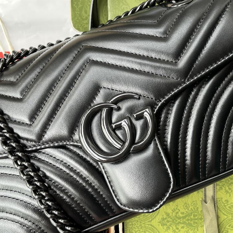 GG Marmont matelassé mini bag Black leather - GB054