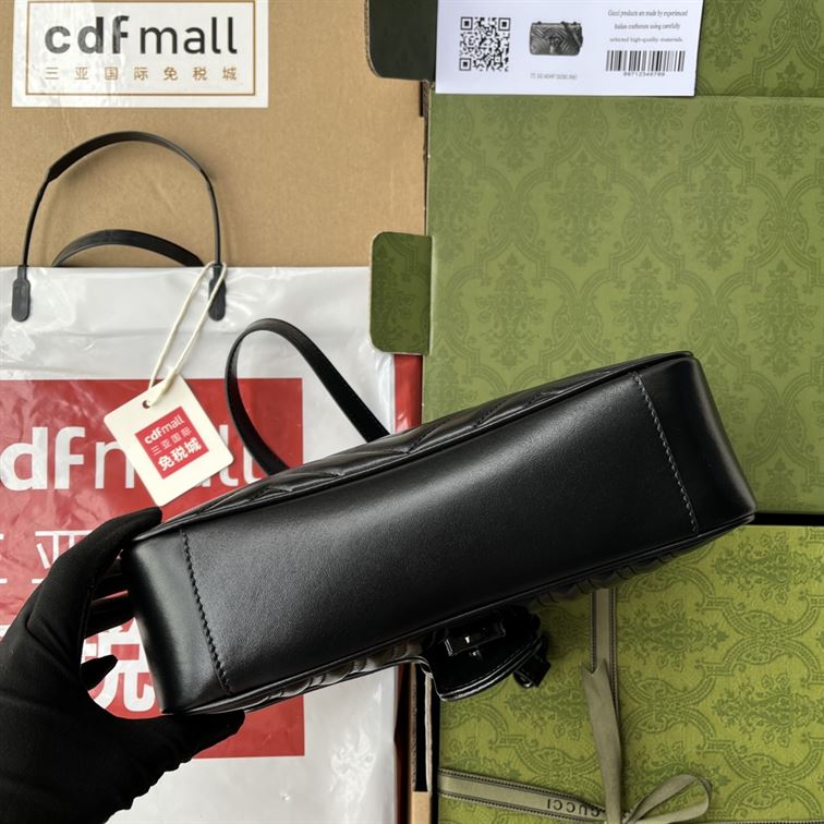 GG Marmont matelassé mini bag Black leather - GB054