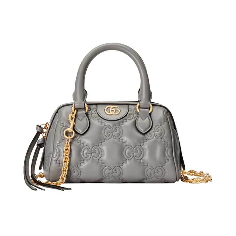 GG Matelassé leather mini bag Dusty grey - GB046