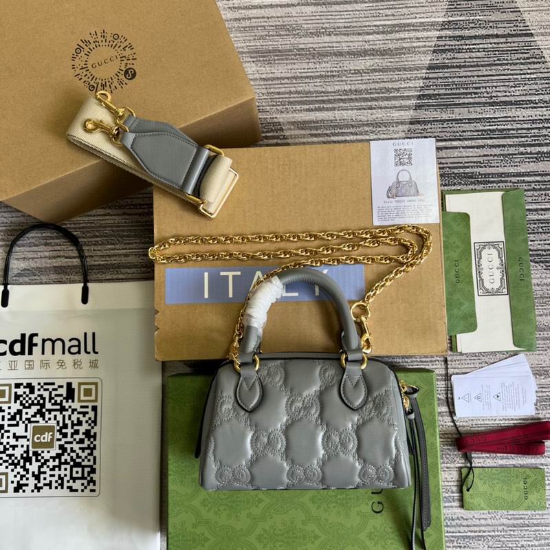 GG Matelassé leather mini bag Dusty grey - GB046