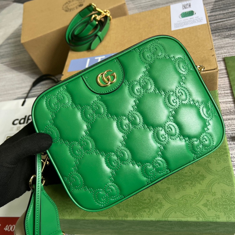 GG Matelassé leather small bag Bright green - GB029