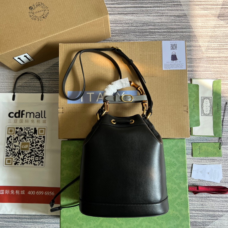 G*u*i diana mini bucket bag black leather - gb038