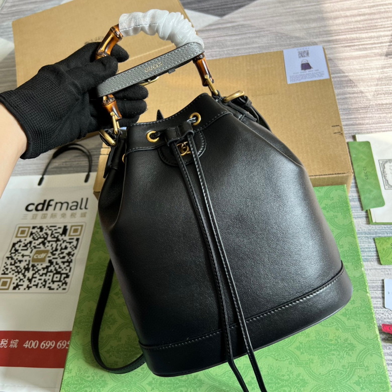 G*u*i diana mini bucket bag black leather - gb038