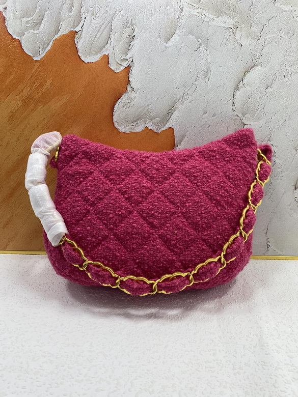 Hobo HandBag Tweeds & Fabrics Fuchsia - CB017