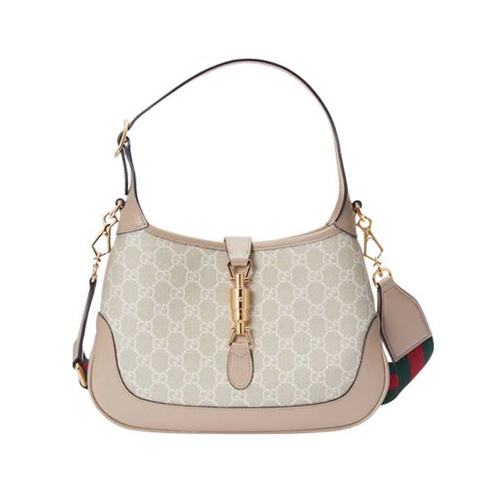 Jackie 1961 small GG shoulder bag Beige and white - GB058
