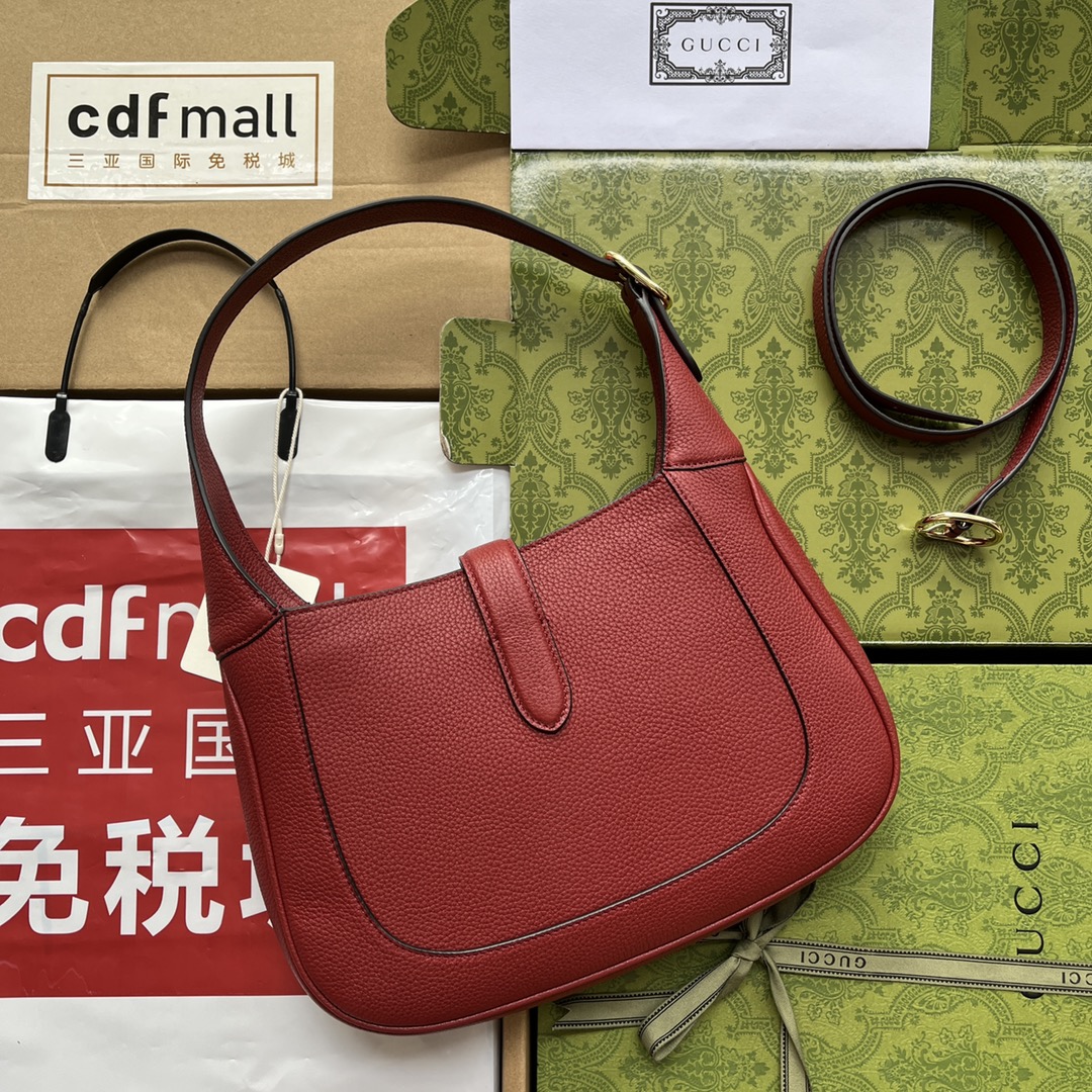 Jackie 1961 small natural grain bag Red leather - GB056