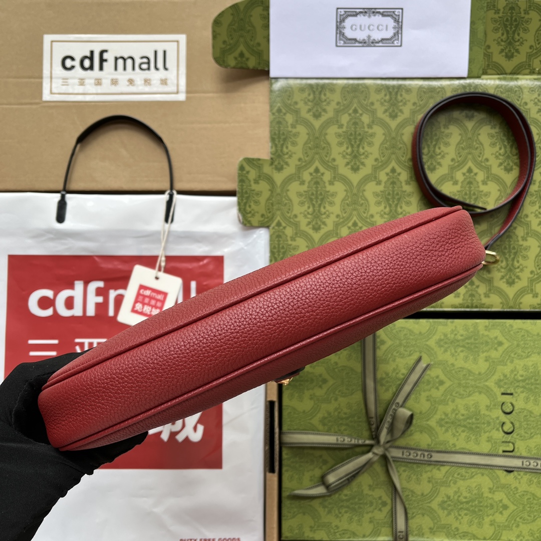 Jackie 1961 small natural grain bag Red leather - GB056