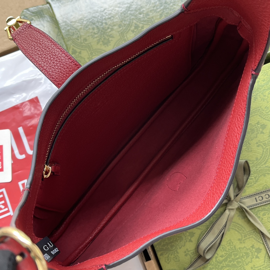 Jackie 1961 small natural grain bag Red leather - GB056