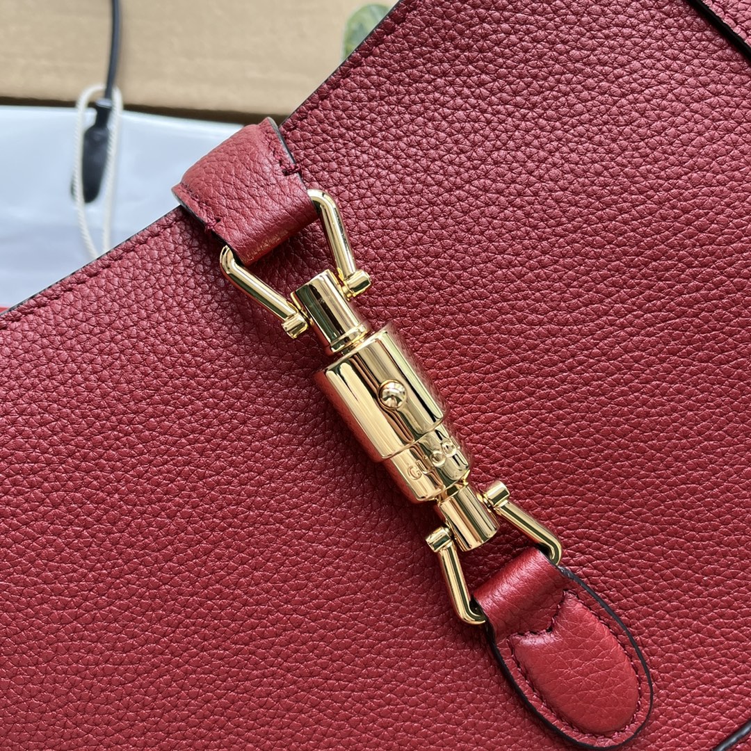 Jackie 1961 small natural grain bag Red leather - GB056