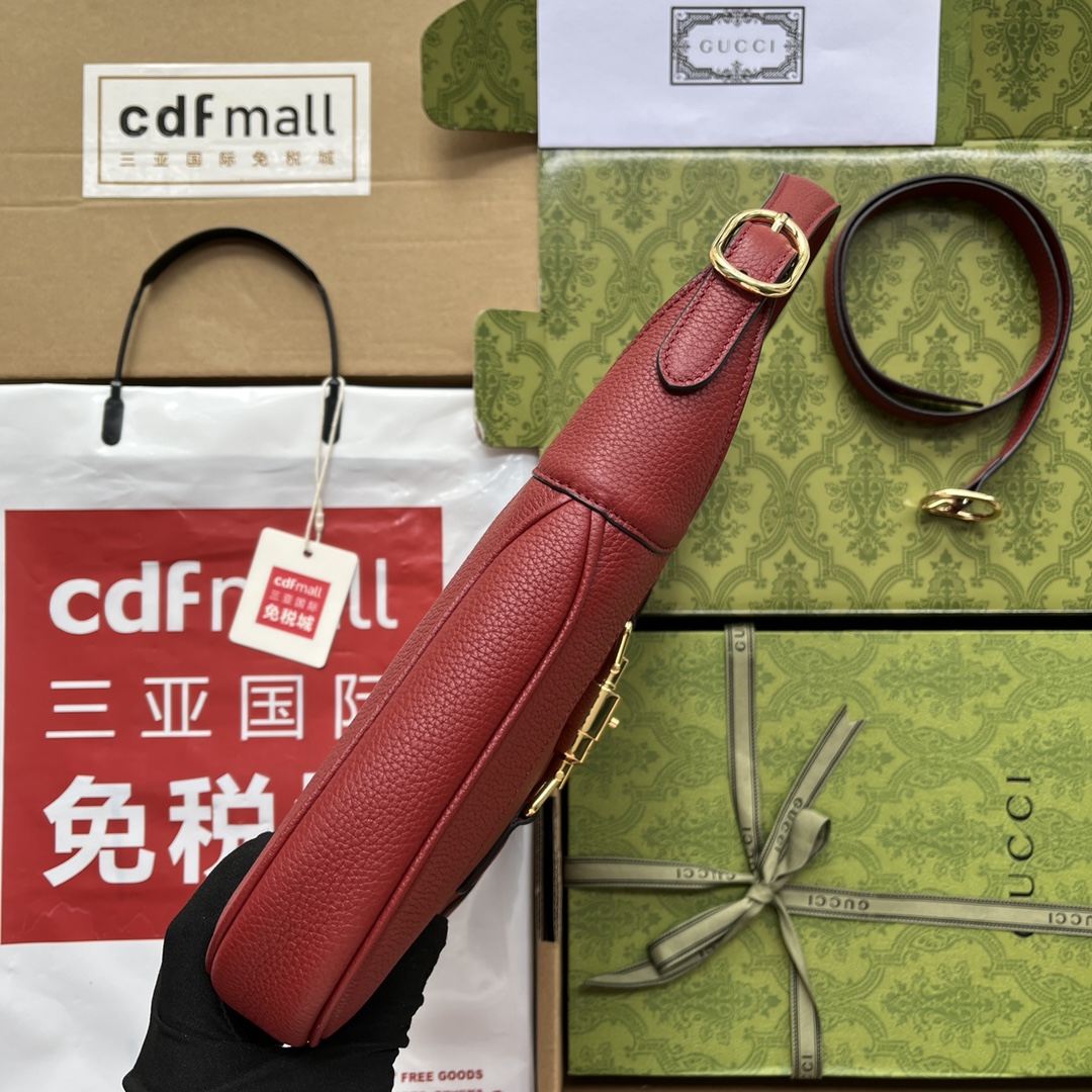 Jackie 1961 small natural grain bag Red leather - GB056