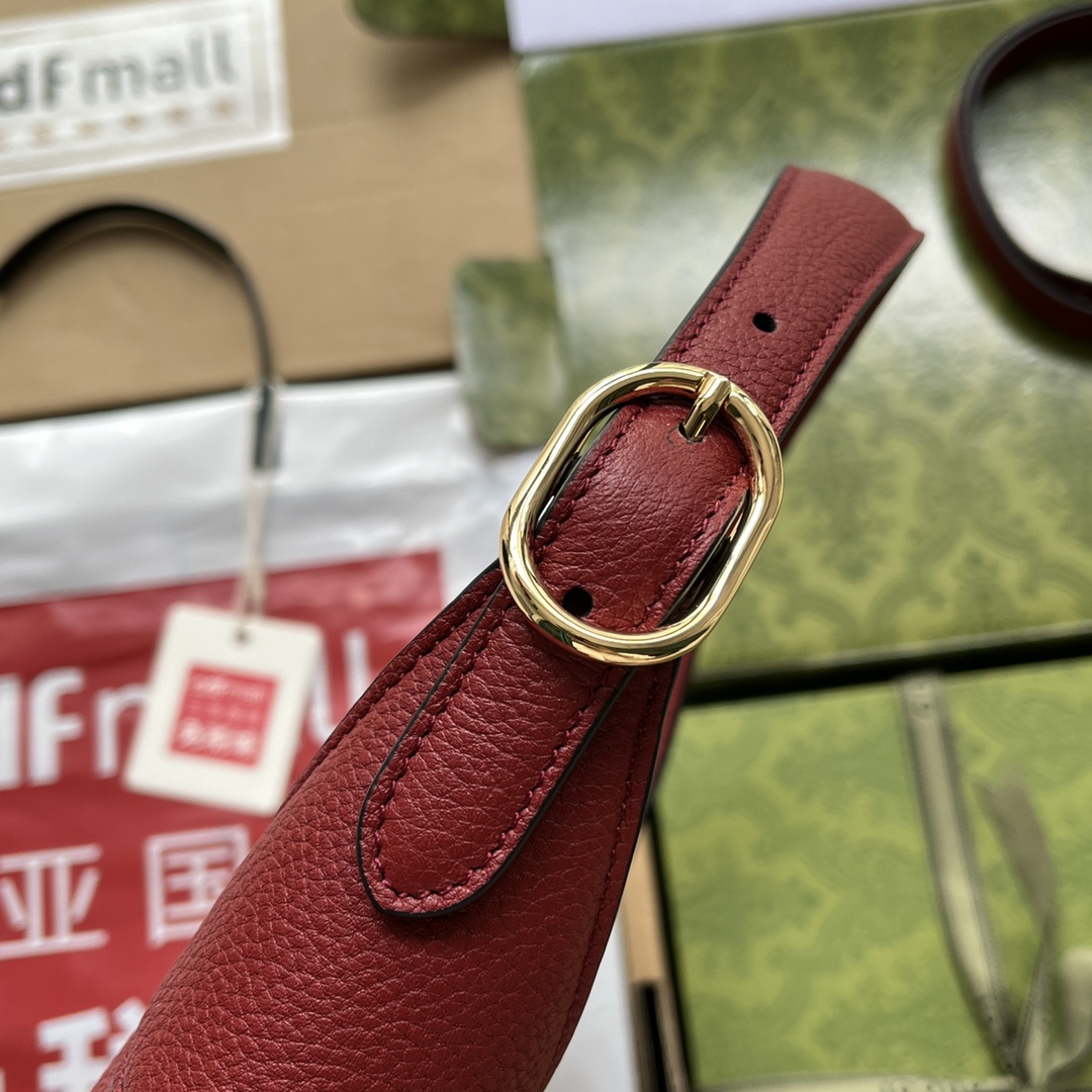 Jackie 1961 small natural grain bag Red leather - GB056