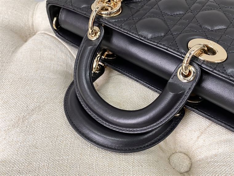 Lady D-Joy bag black lambskin - DB003