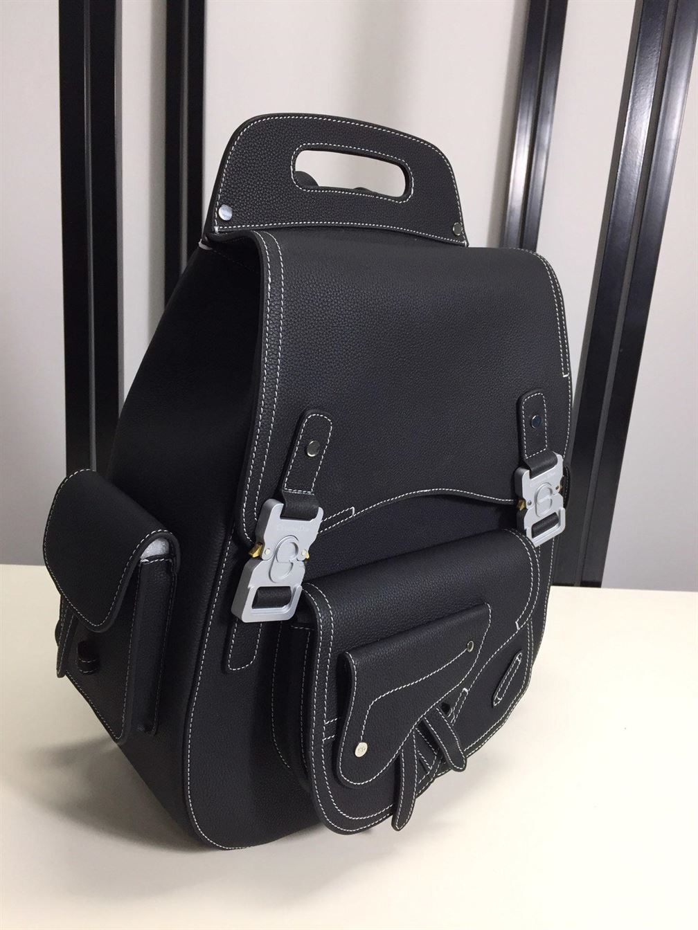 Maxi Gallop Backpack Black Grained Calfskin - DB015