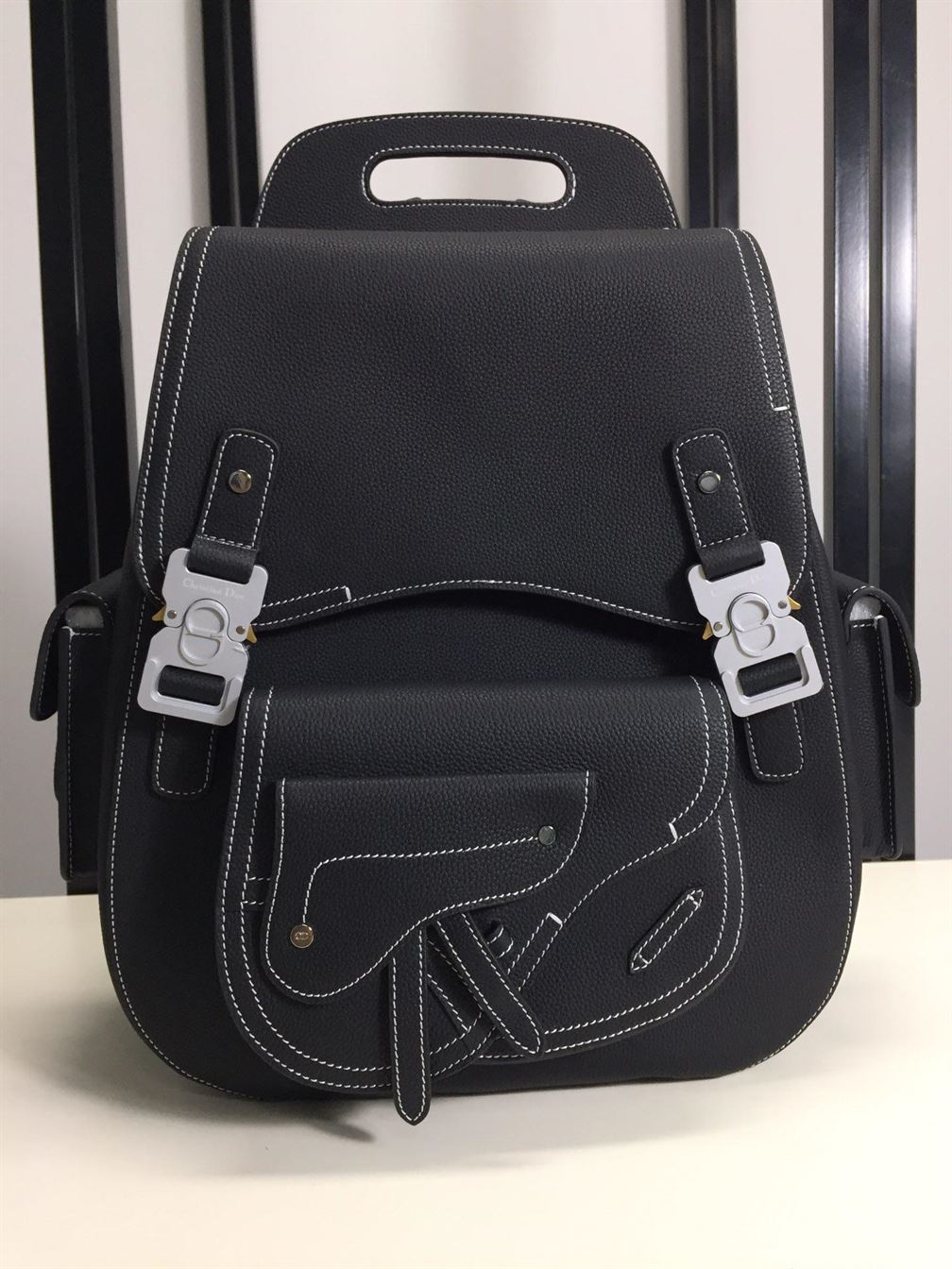 Maxi Gallop Backpack Black Grained Calfskin - DB015
