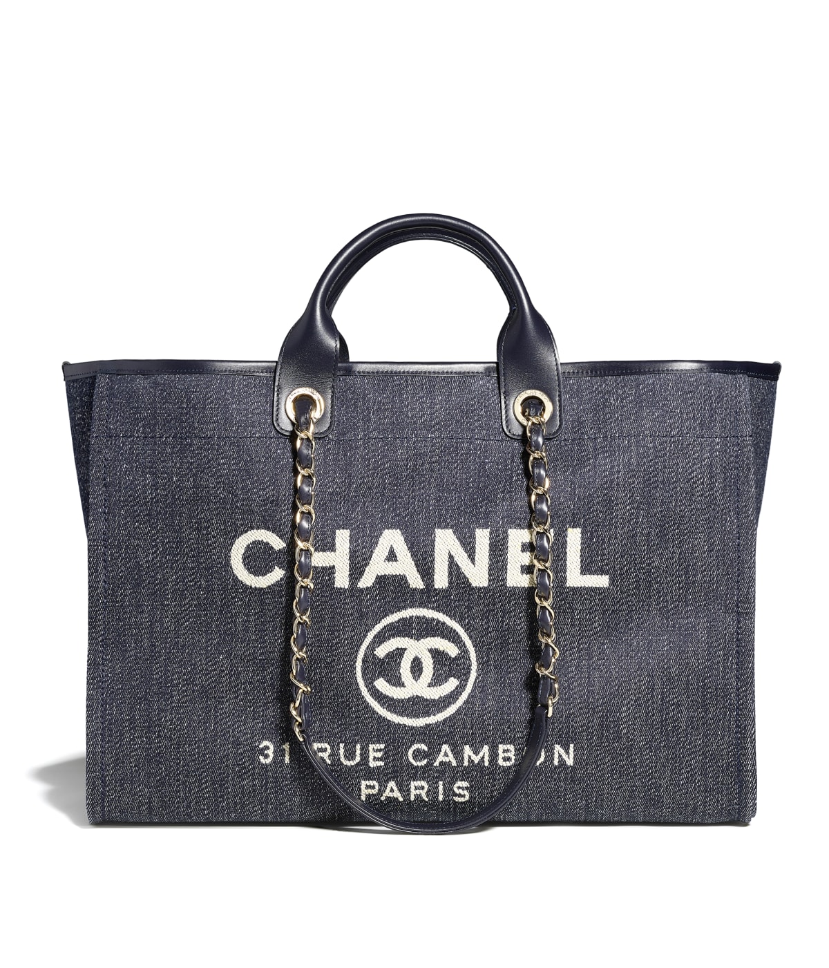 Maxi Shopping Bag Denim & Gold-Tone Metal - CB008