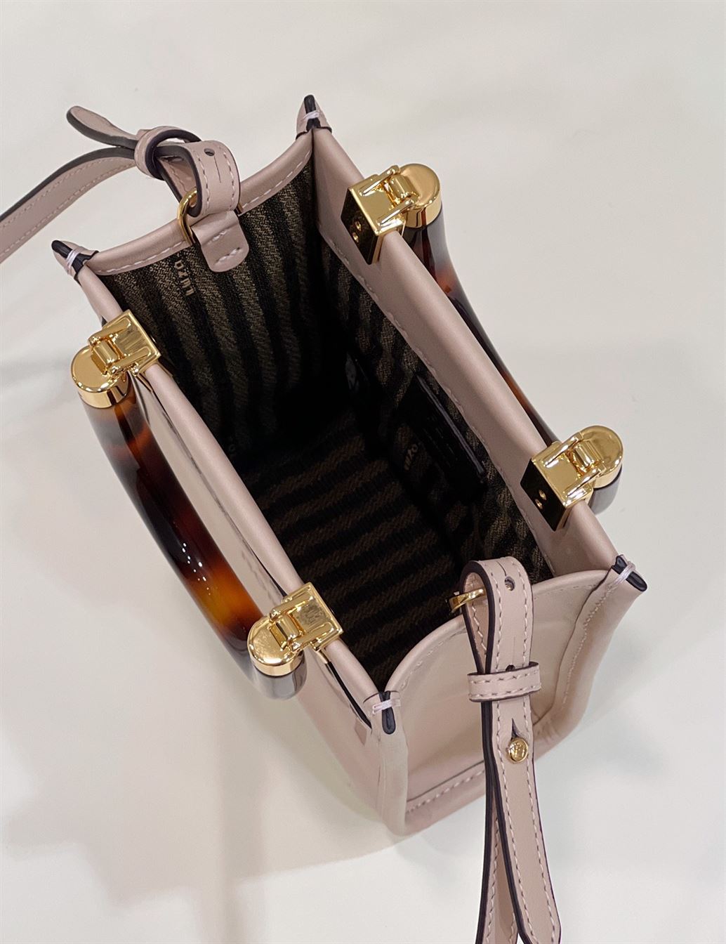 Mini Sunshine Shopper Bag Pale pink leather - FB005