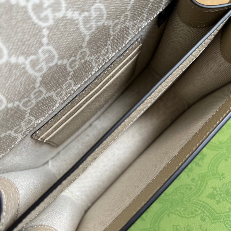Mini shoulder bag with Interlocking G Beige and white - GB032