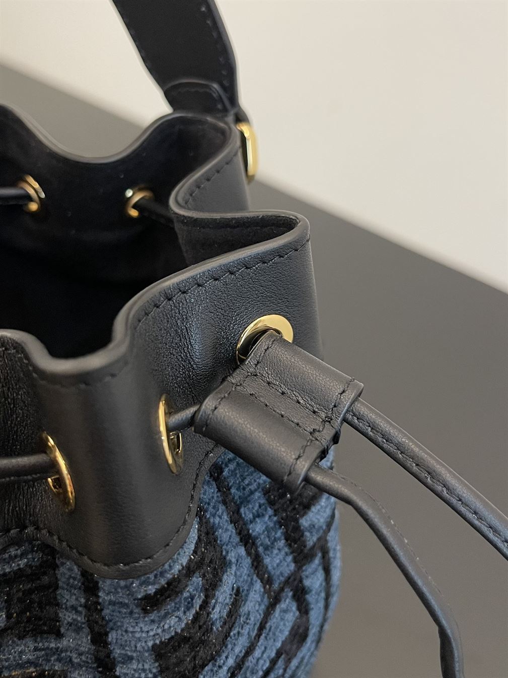 Mon Tresor Blue tapestry fabric mini-bag - FB008