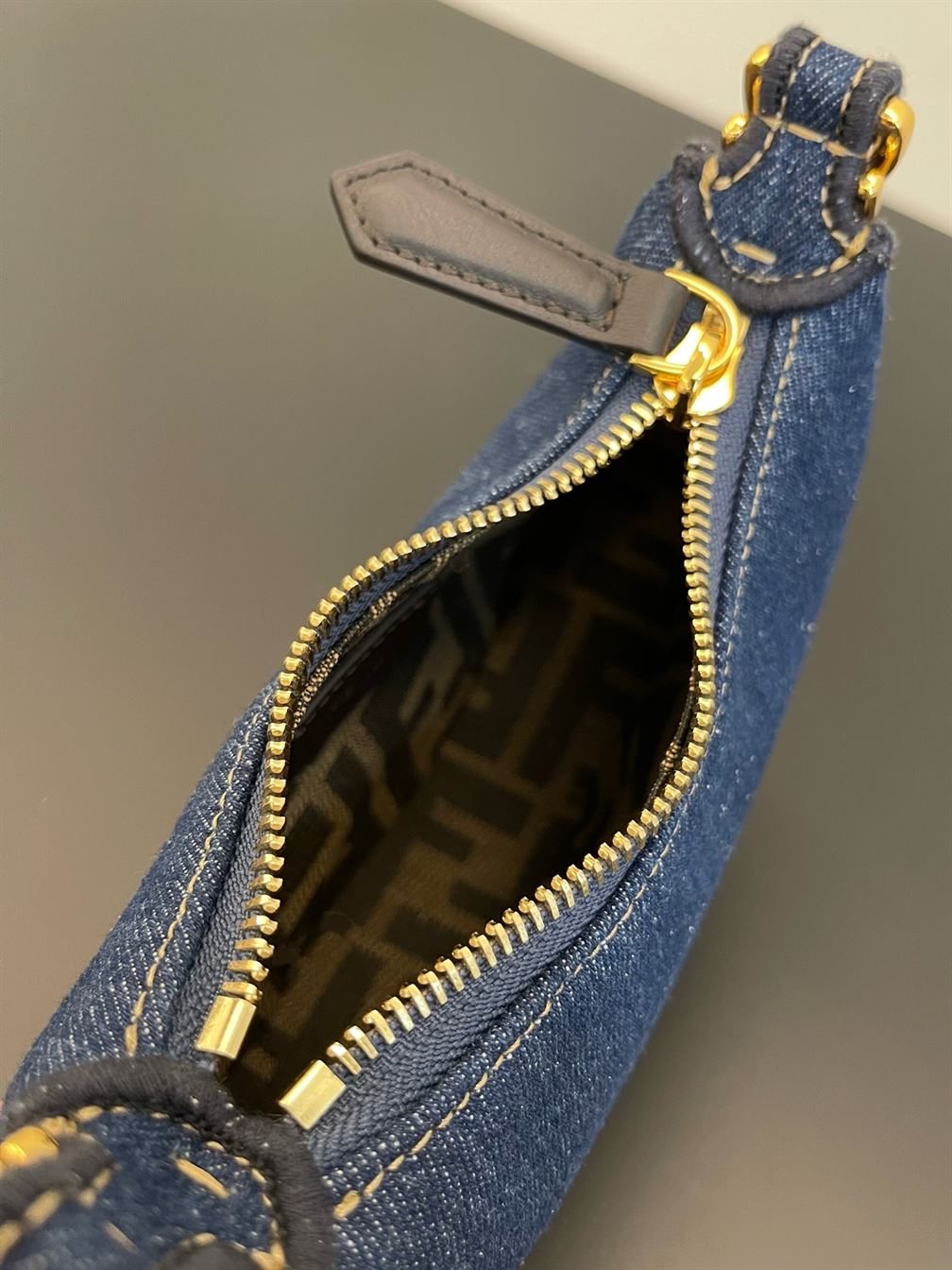 Nano Fendigraphy Hobo bag Blue denim charm - FB019