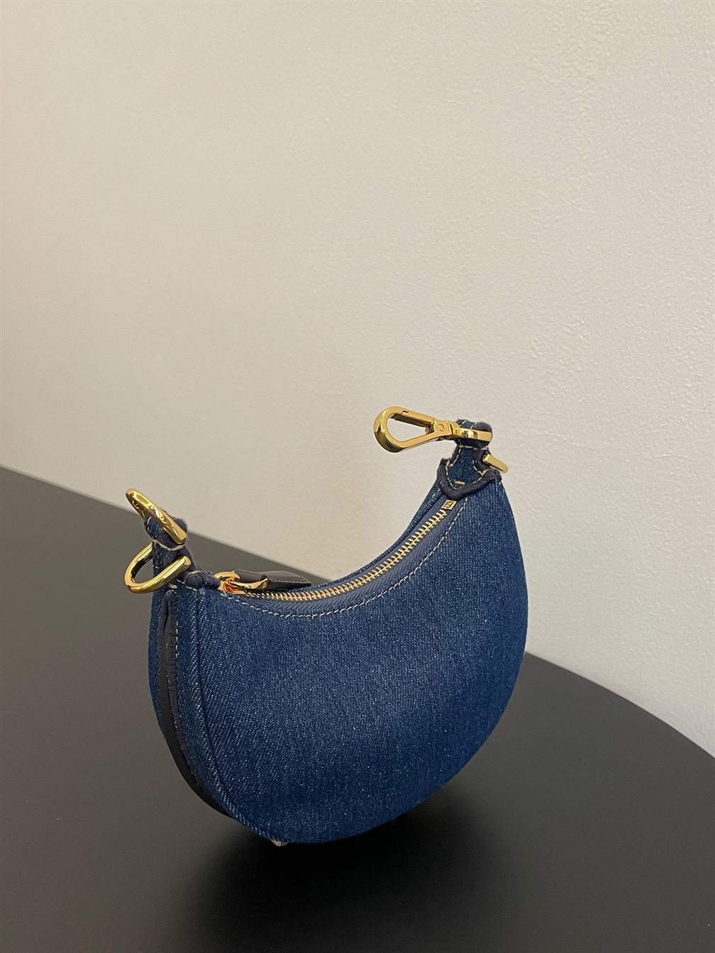 Nano Fendigraphy Hobo bag Blue denim charm - FB019