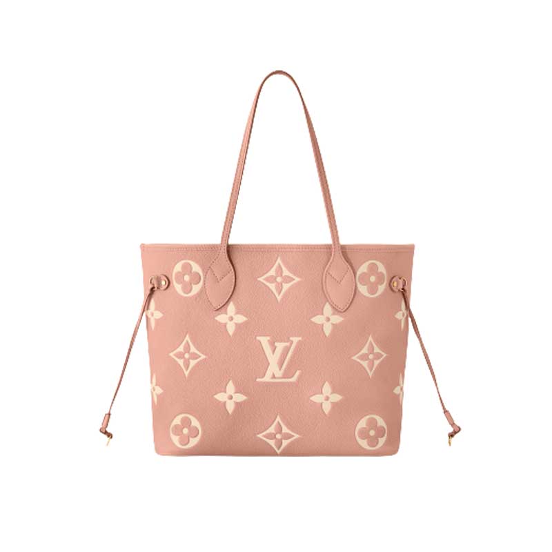 Neverfull MM tote bag Monogram Empreinte leather Pink - LB002