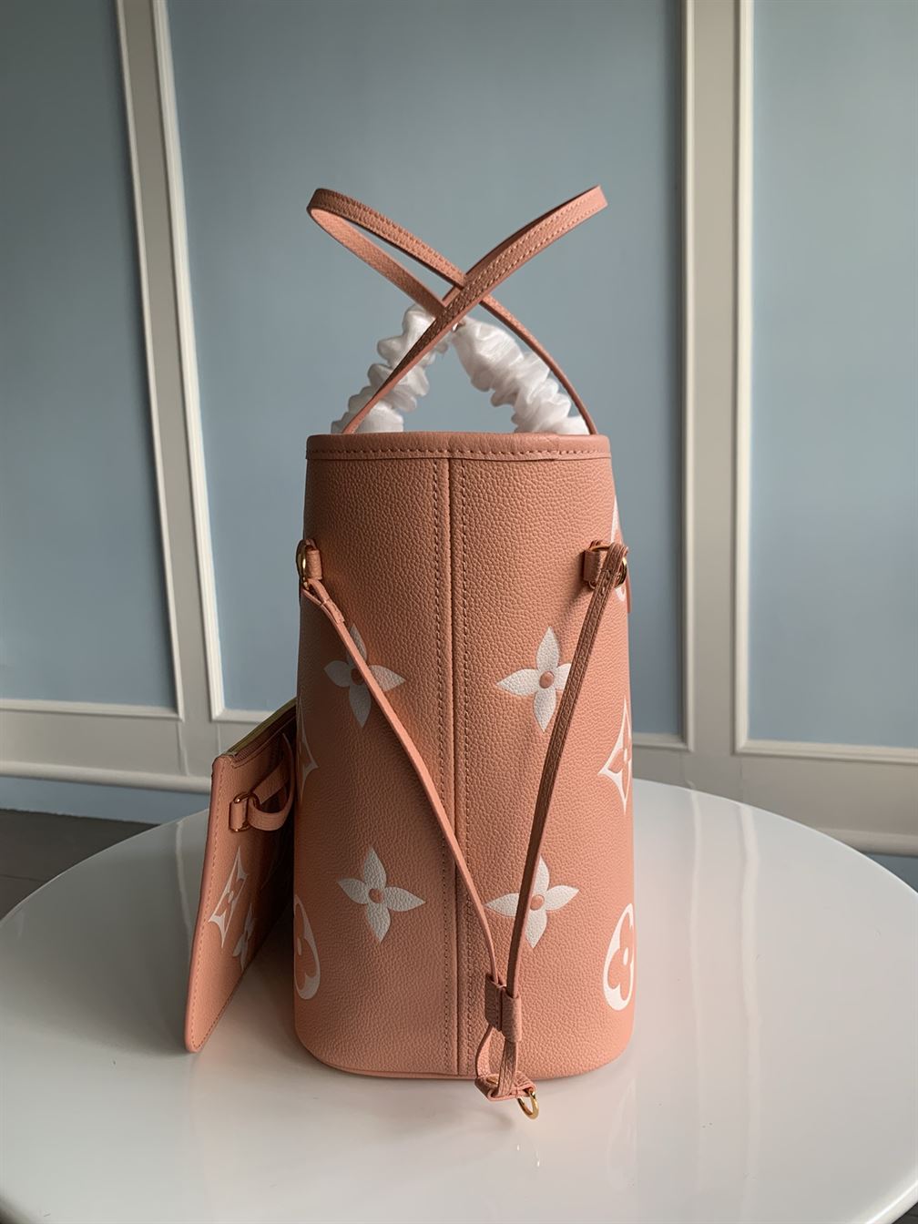 Neverfull MM tote bag Monogram Empreinte leather Pink - LB002